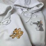 Chat suivant la souris brodé