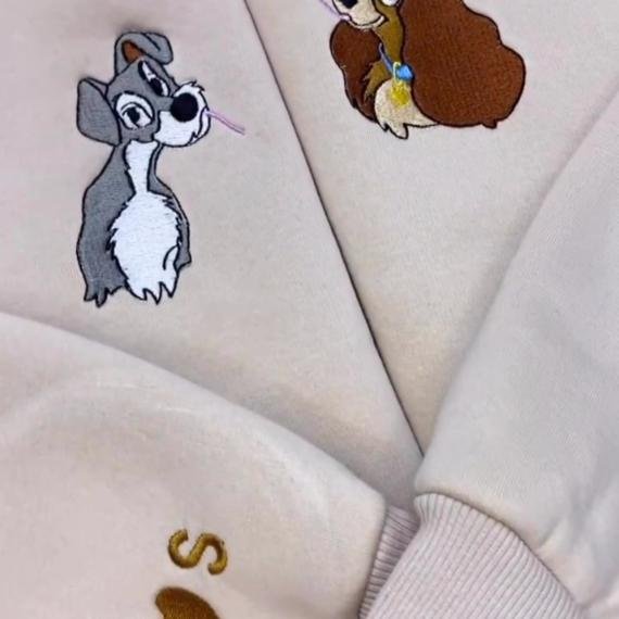 Embroidered Lady And The Tramp Couple